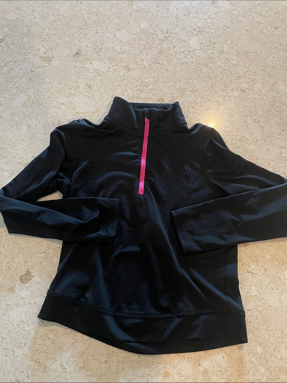 90 Degree By Reflex Black Quarter-Zip Pullover with Pink Zip